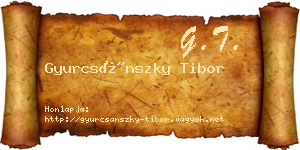Gyurcsánszky Tibor névjegykártya